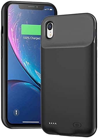 UNLOU Battery Case for iPhone Sable Smart Portable Charging Cover Extended Battery Pack srplay-Black