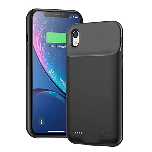 Battery Case for iPhone XR, 7000mAh Ultra-Slim Portable Charger Case Rechargeable Battery Pack Charging Case Compatible with iPhone XR (6.1 inch)-Black