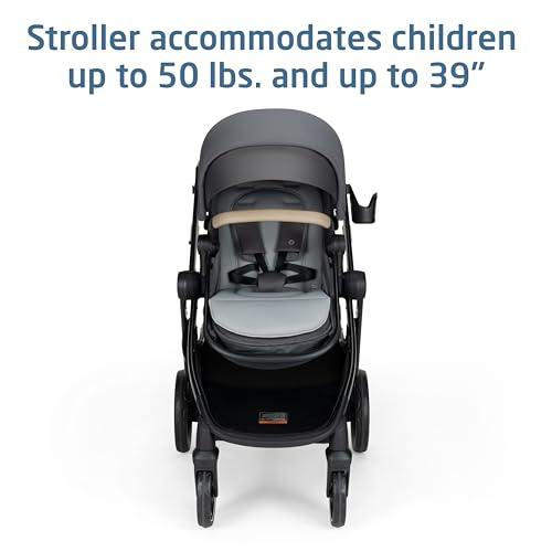 Maxi-Cosi Zelia Pro 5-in-1 Travel System with Mico Pro Infant Car Seat and Baby Stroller Combo, Reversible Seat, Large Wheels, Adjustable Handle, Newborn to Toddler, Lightweight, Sea Salt - image 7