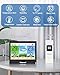 Geevon Weather Stations Wireless Indoor Outdoor Thermometer Hygrometer with Dew Point, Heat Index, Touch LCD Display Digital Weather Thermometer with Alarm Clock and Adjustable Backlight