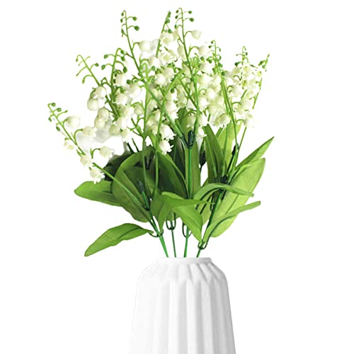 Lecerrot lirio los valles para exteriores, ramo lirios plástico, lirios artificiales, regalo flores artificiales, ramo flores para boda, hogar, jardín, boda, fiesta