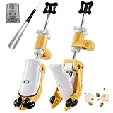 JJDPARTS Shoe Stretcher, Pair of 6 Way Shoe Stretcher Wide Feet, Shoe Tree Expander Adjustable Length Width & Height for Women Men (Yellow, For Men's Size Us 7.5-13, Women's Size Us 9-14.5)