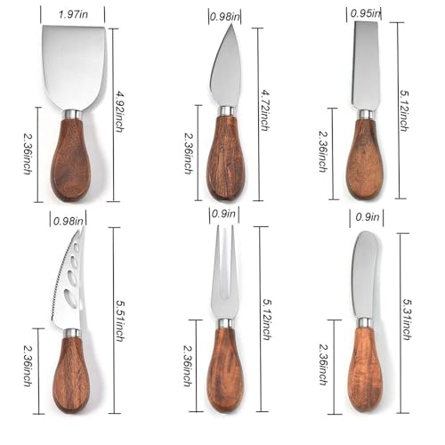 IWILCS Cheese Knife Gift Set, Non-Stick Coated Cheese Knife Set, Stainless Steel Cheese Knife Set as a Present for Family Gatherings, Parties, Weddings (6pcs) - Image 3