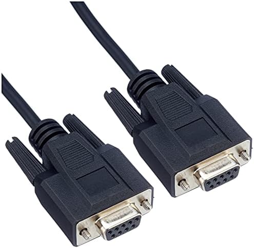 C2G 81418 2M DB9 Female to DB9 Female Null Modem Computer Serial Port Extension Cable, Black