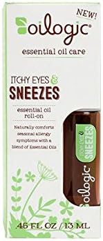 Oilogic Itchy Eyes & Sneezes Essential oil blend Allergy Symptom Relief for toddlers and kids. Seasonal Respiratory and Sinus Remedy. Roll-On 45OZ