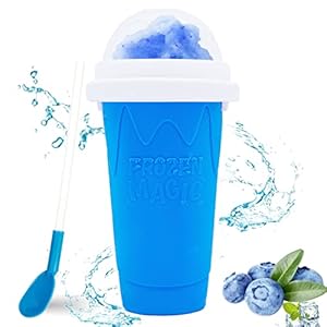 Hoinvaet® Magic Slushy Maker Squeeze Cup Slushie Maker, Homemade Milk Shake Maker Cooling Cup Squee DIY it for Everyone (Blue)