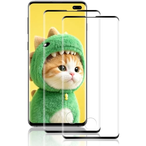 Beukei [2 Pack] Screen Protector for Samsung Galaxy S10 Plus/S10+ phone screen protector [3D Curved][9H Hardness][Anti-Scratch] glass foil Film