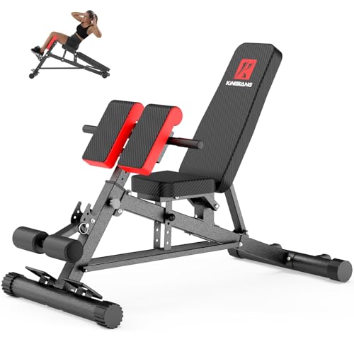 Image of K KiNGKANG Adjustable Weight Bench,Multi-Functional Roman Chair for Full All-in-One Body Workout Hyper Back Extension and Sit up