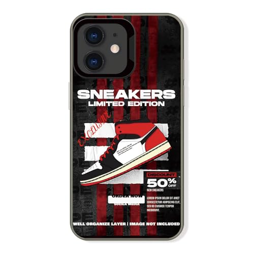 Cairiocoin Ins Hot Off Sports Shoes Phone Case Compatible with iPhone 11, Red/White Stripe Cool Brand Retro Sneakers iPhone 11 Case Slim Non-Slip Protective Cover