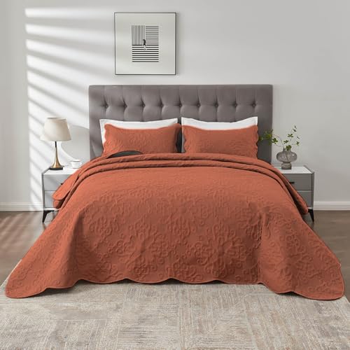 Image of Kingnex Oversized King Bedspreads 128x120 Baked Clay