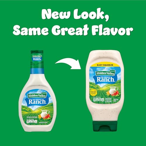 Hidden Valley Ranch Dressing & Dipping Sauce, Ranch Dressing and Pizza Topping, Gluten Free Salad Dressing, 12 Ounces