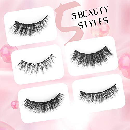 CALAILIS-Magnetic-False-Eyelash-and-Magnetic-Eyeliner-Kit-Eye-Makeup-Waterproof-Liquid-Eye-Liner-3D-Faux-Mink-Eye-Lashes-Natural-Reusable-Lashes-5-Pairs-Free-ApplicatorCY06