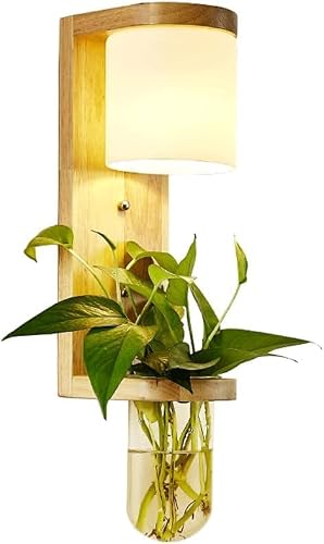 VDOQTLJT Wall Sconces Bonsai Light Glass Bottle te Lamp Shade Nordic Modern Wood Sconce ng Fixture r g Room Corridor Lobby Veibule Mounted(Cylinder)