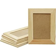 Creative Hobbies Pack of 12 - Unfinished Solid Pine Wood Picture Frames for Arts & Crafts, DIY Painting Projects - Stand or Hang on The Wall - 6x8 Frame Size Holds 6x4 Pictures - for Adults & Kids