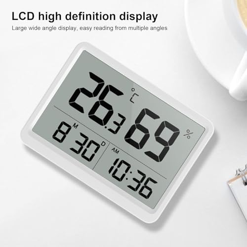 Feuchtigkeitsmesser, LCD-Temperaturmesser, Thermometer und Hygrometer für den Innenbereich, digital, professionelle Überwachung in Echtzeit auf großem Display von 4 Zoll, Ausdrucksdesign