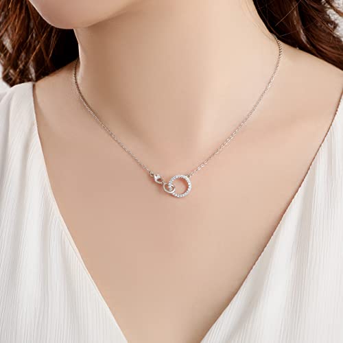 To Boyfriend's Mom Necklace, 925 Sterling Silver Infinity Necklace for Women, Mother's Day Gift for Boyfriend's Mother3