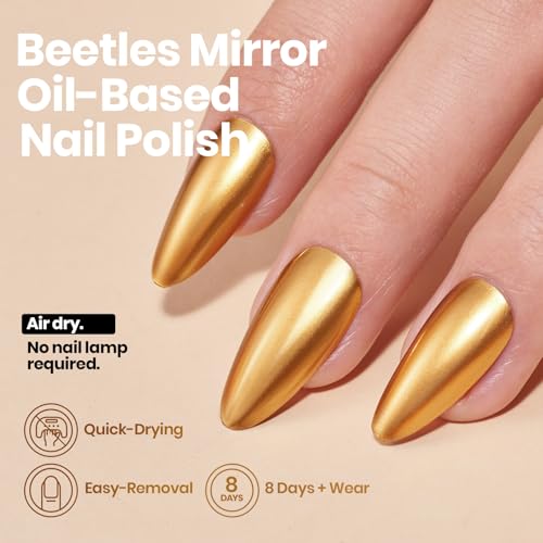 Beetles Gold Chrome Nail Polish, Mirror Metallic Quick Dry Polish 15ML Alternate view