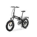 Nilox, Ebike X10 Ultra, Bici Elettrica Pieghevole, Fino a 90 km di Autonomia, Fino a 25 Km/h, Motore da 48 V/250 W e Batteria 48 V-13 Ah, Gomme FAT 20" x 4", Cambio a 6 Velocità
