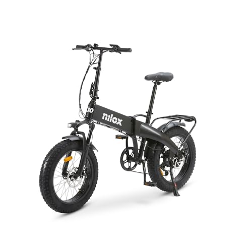 Nilox, Ebike X10 Ultra, Bici Elettrica Pieghevole, Fino A 90 Km Di Autonomia, Fino A 25 Km/H, Motore Da 48 V/250 W E Batteria 48 V-13 Ah, Gomme Fat 20