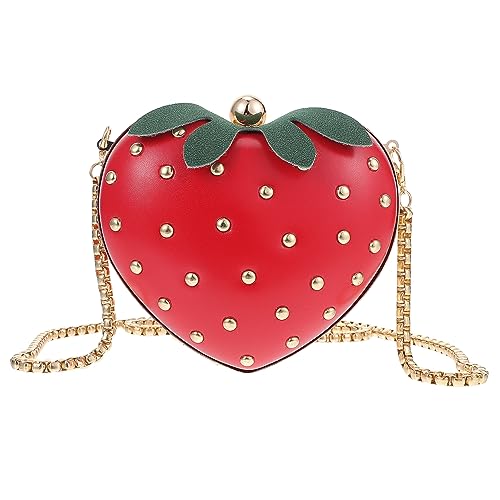 Paquet à main de fraise rouge en PU Ipetboom pour femme