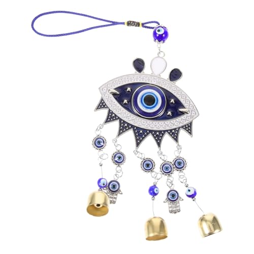 Zerodeko Colgante Light Estuche portatodo Suerte Encanto Inside Globo Ocular Auto extraño Puerta decoración de Mal de Ojo para Coche decoración de la Grunge Aleación de Zinc Blue