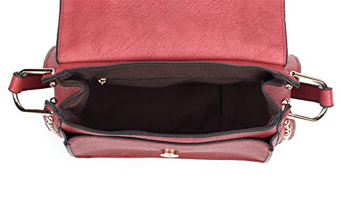 FAUX LEATHER SADDLE SHOULDER BAG WITH TASSEL4