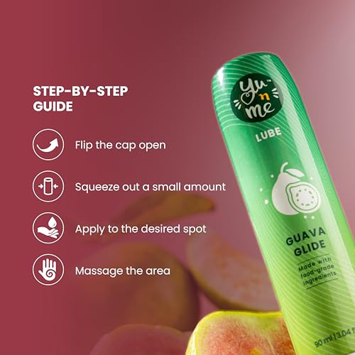 Image of Yu n Me Guava Glide Aloe Based Lubricant & Massage Gel | 100gm | Long-Lasting Intimate Lubrication | Reduces Intimate Discomfort | pH Balanced & Dermatologically Tested | PO1
