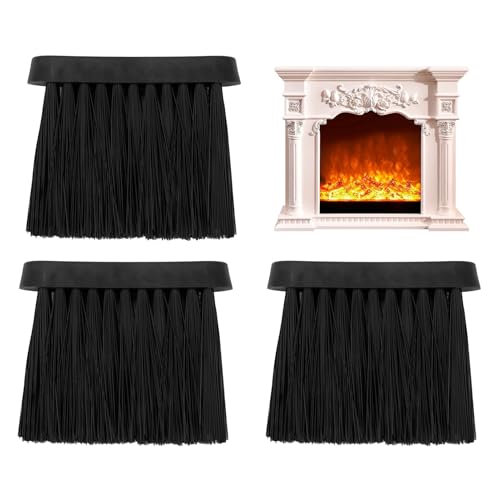 Kit de 3 Cepillos de Chimenea con Mango, Herramienta Esencial para Limpieza y Mantenimiento de Chimeneas, Cepillo Redondo con Cerdas de Palmera de Coco, Duradero y Práctico
