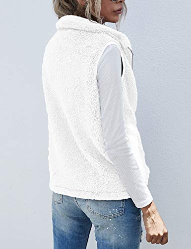 Lomon Womens Sherpa Fleece Vest Fuzzy Warm Casual Lightweight Sleeveless Zip Up Coat With Pockets Fleece Jacket thumb #4