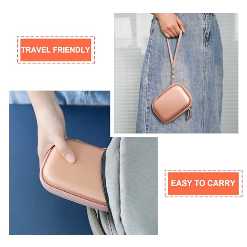 Supmay Hard Travel Case for Yoto Mini (2024 Edition) Kids Screen-Free Bluetooth Audio Player, Storage Holder Protection Case with Zipper Mesh Pocket for Kids Audio Card, Charging Cable, Rose Gold by Supmay - Image 5