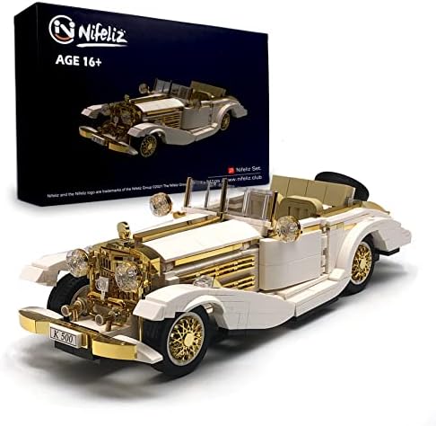 Nifeliz Retro Sports car K500 MOC Building Blocks and Construction Toy, Adult Collectible Model Cars Set to Build, 1:14 Scale Retro Car Model, New 2023 (868 Pcs)