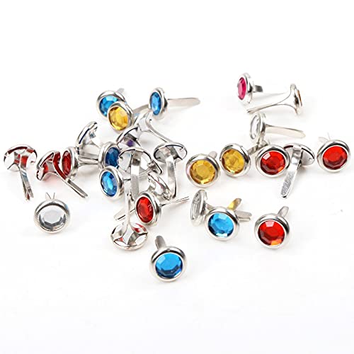 Attaches parisiennes en acier et strass 8 x 15 mm pour réparer et embellir vos accessoires, x40