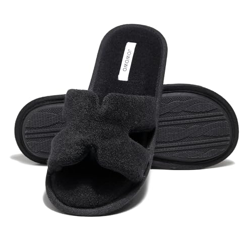 Lady’s Terry House Slide Scuff Women Comfortable Open-toe Indoor Slippers