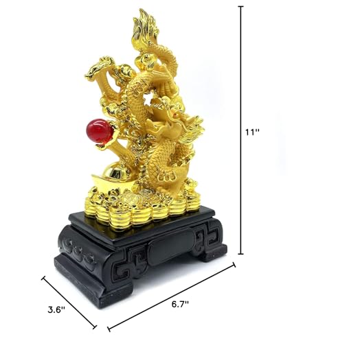 Estatua Feng Shui Dragón Chino de 11 pulgadas miniatura 5