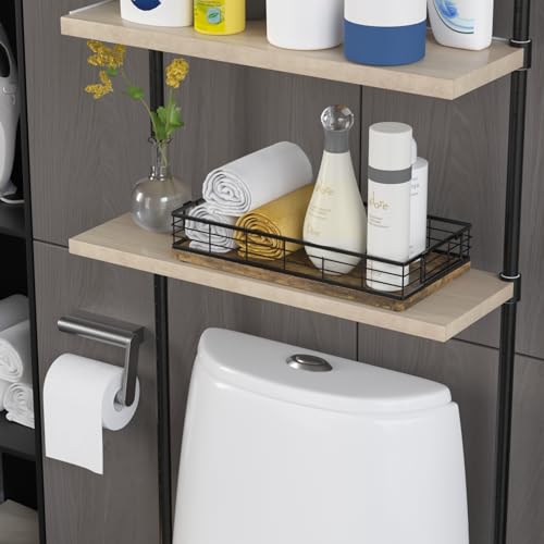 image for JNFUZ Toilet Paper Basket, 13 Inch Farmhouse Bathroom Basket MDF and I