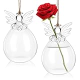 GANAZONO Angel Ornament 2pcs Angel Vase Glass Vase Clear Minimalist Aesthetic Holder Bottle Container for Hydroponic Plants Flowers M Window