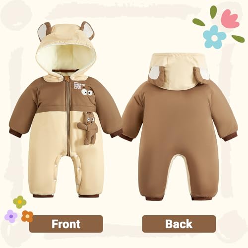 JiAmy Infant Snowsuit Toddler Baby Winter Clothes with Zippers Detachable Hat Warm Baby Girl Boy Coat2
