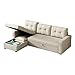 YOPTO L-Shape Reversible Sectional Sleeper Sofa Bed 4 in 1 Pull Out Couch with Storage Chaise & Removable Back Cushions,Convertible Sleeper Corner Couch Pull-Out Sofa Bed for Living Room,Office