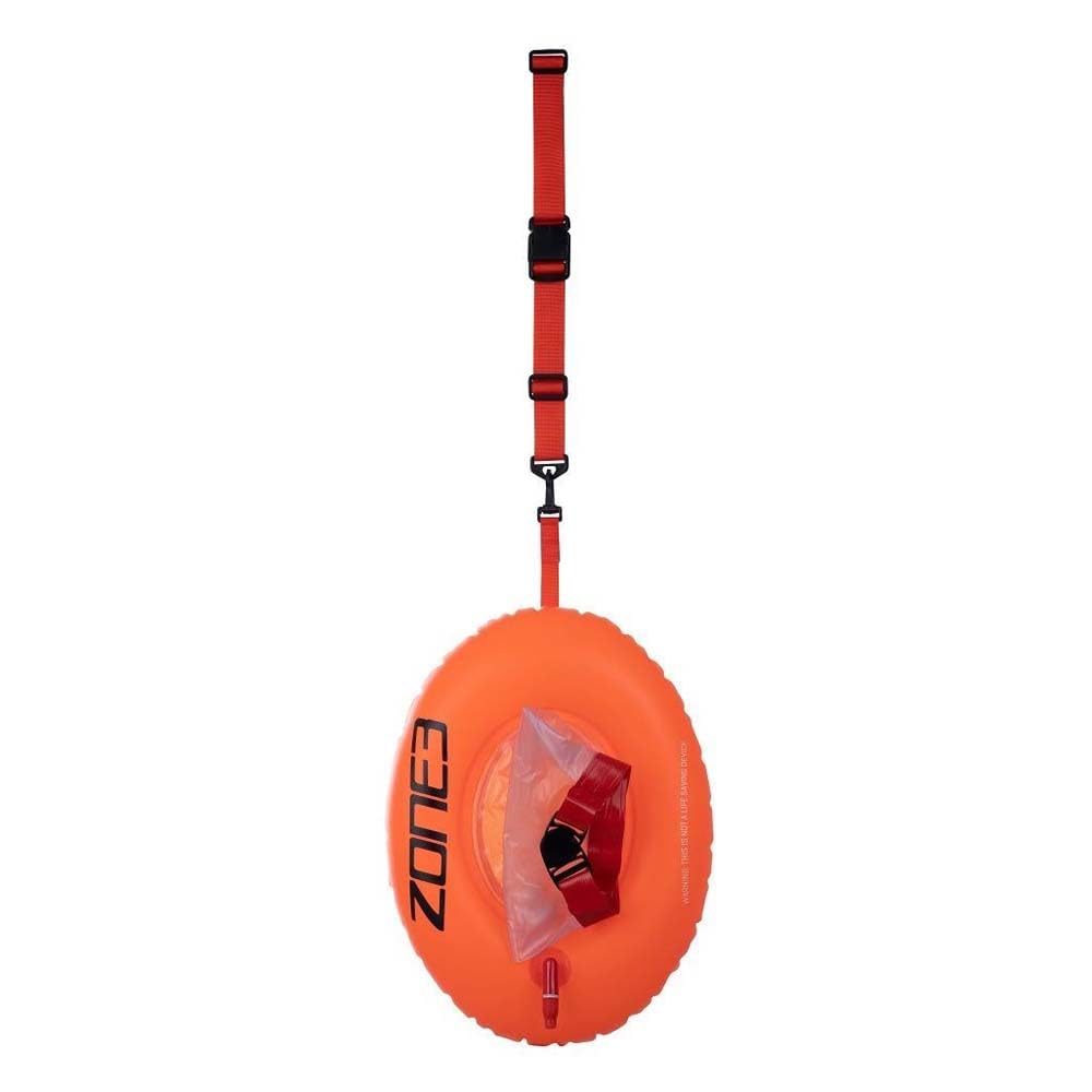 ZONE3 Recycled On The Go Swim Safety Buoy - Hi-Vis Orange - Unisex - Adjustable waist bel