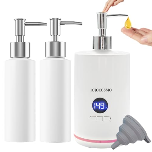 Massage Oil Warmer with Two Oil Bottle Dispenser,Spa Oil Warmer, Salon Equipment Dispenser Heater, with Gradient Atmosphere Lamp and Funnel, ?/? Switchable Display, for Home Pro Salon Spa Massage