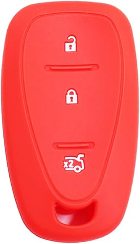 Miniatura 2 de Para Chevrolet Aveo Silicona Car Key Holder Key Case Key Cover (Rojo)