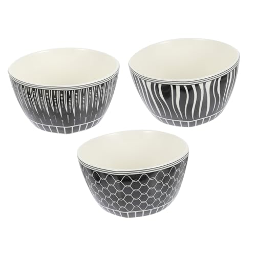 Ciieeo 3Pcs Japanese Style Bowls Home Soup Rice Bowls for Dinnerware and Design for Kitchen and Restaurant Use and Easy to Clean