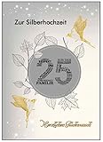 Hochwertige Karte - Premium Qualität - Elegante Geschenkkarte für Ehrpaare zur Silberhochzeit
