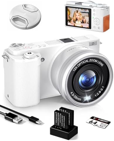 Camara Digital 6K 64MP para Vlogging con WiFi, Tarjeta TF de 64 GB, Micrófono, Enfoque