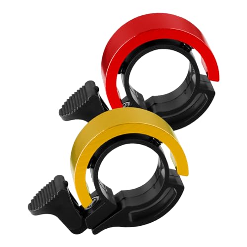 GLADFRESIT 2PCS Bicycle Hidden Bell Super Loud Cycling Horn for Folding Bike Mountain Bike for Alerting Passers-By (Black and Silver)