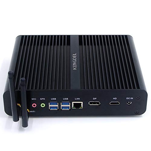 Image of KINGDEL NC860 Fanless Mini Desktop Computer, i7-8550U 8th Gen. 4 Cores CPU, 8GB DDR4 RAM, 512GB NVMe SSD, 4K 4096x2304, HD Port, DP, Metal Case, WF+BT