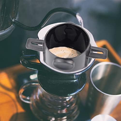 Reusable Pour Over Coffee Maker, Stainless Steel Cone Coffee Dripper Filter 1-2 Cup, Paperless with Collapsible Holders for Home Office Travel Camping