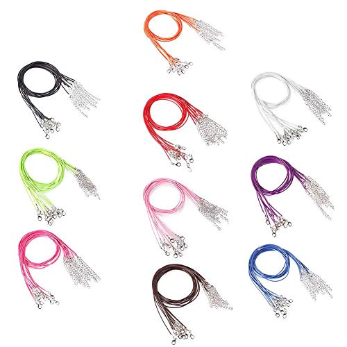 Raylinedo® 20 Pieces 18 inch Wax Cord Necklaces 1.5mm White Braided Imitation Leather Cord Rope Necklace Chain with Lobster for DIY Jewelry Making - Image 2