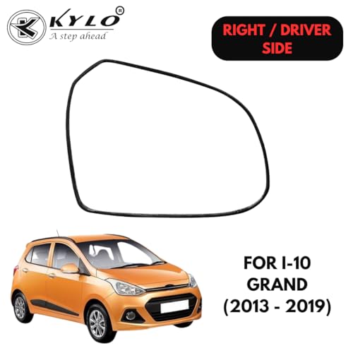 Image of Kylo Grand I-10 (2013-2019) Driver Side (Right Side) Side Mirror Glass /Tukdi /Sub Mirror Plate