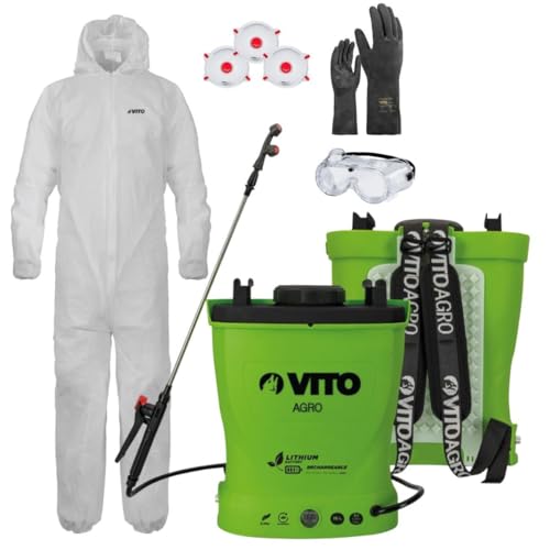 Vito - Spruzzatore Elettrico A Batteria Litio 12V/8Ah 16L 6 Bar Caricabatterie Vegetali Giardino Tetti